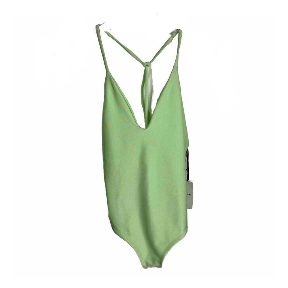 Jade Swim All In One Piece S Womens New $198 Melon Green V Neck Strappy